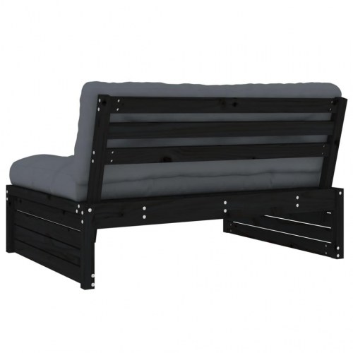 Midtermodul til sofa 120x80 cm massivt fyrretræ sort