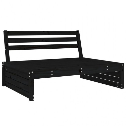 Midtermodul til sofa 120x80 cm massivt fyrretræ sort