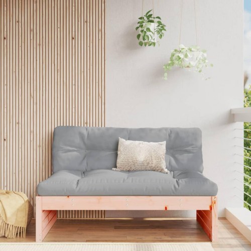 Midtermodul til havesofa 120×80 cm - massivt douglasgran med grå hynder