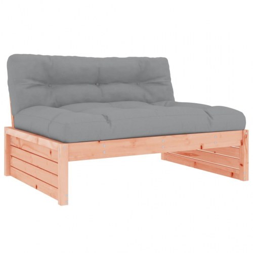 Midtermodul til havesofa 120×80 cm - massivt douglasgran med grå hynder