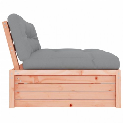 Midtermodul til havesofa 120×80 cm - massivt douglasgran med grå hynder