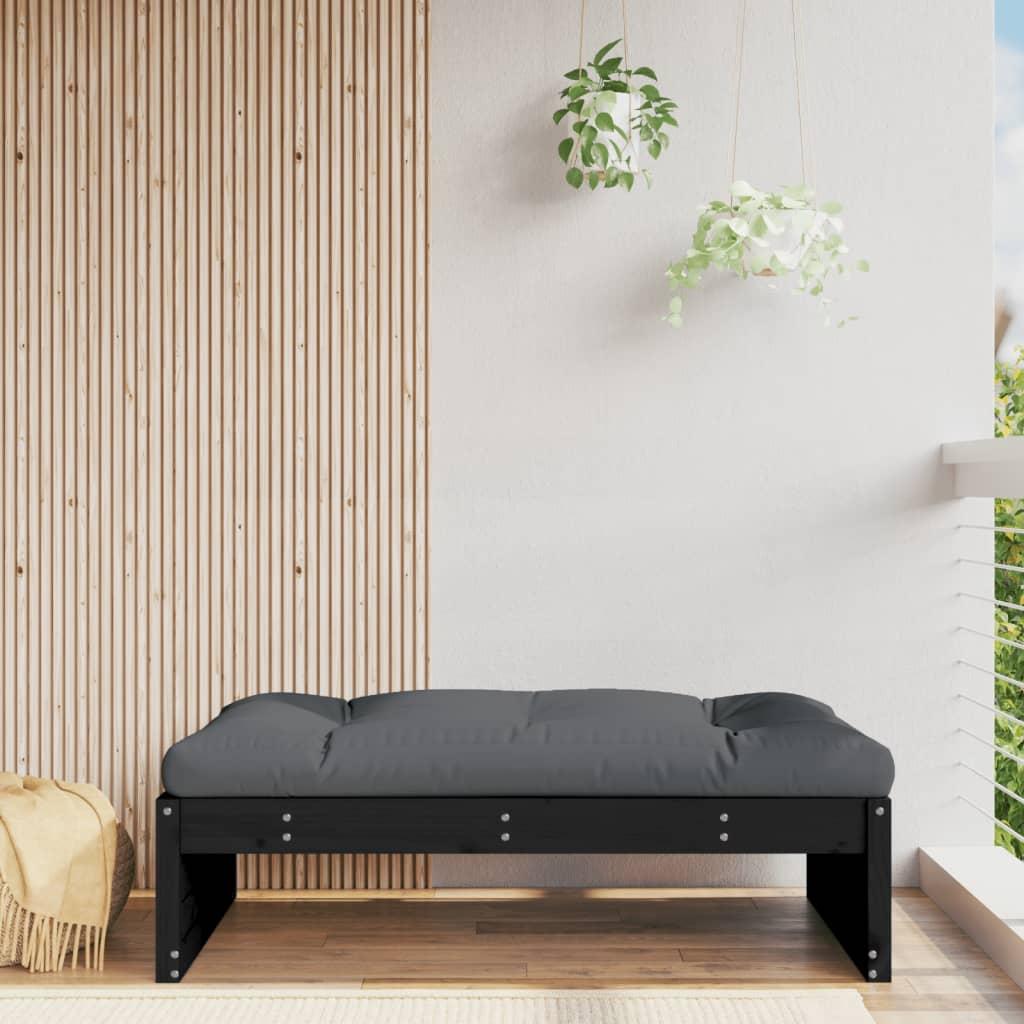 Udendørs Fodskammel 120x80 Massivt Fyrretræ Sort
