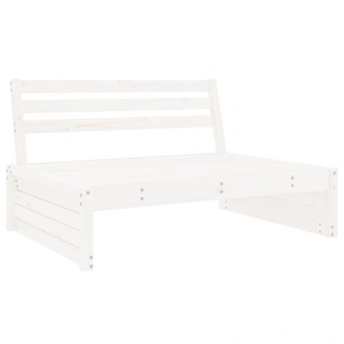 Midtermodul til havesofa 120×80 cm - massivt fyrretræ, hvid med antracit hynder