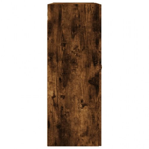 Væghængt skab 69,5x34x90 cm konstrueret træ røget sonoma-eg