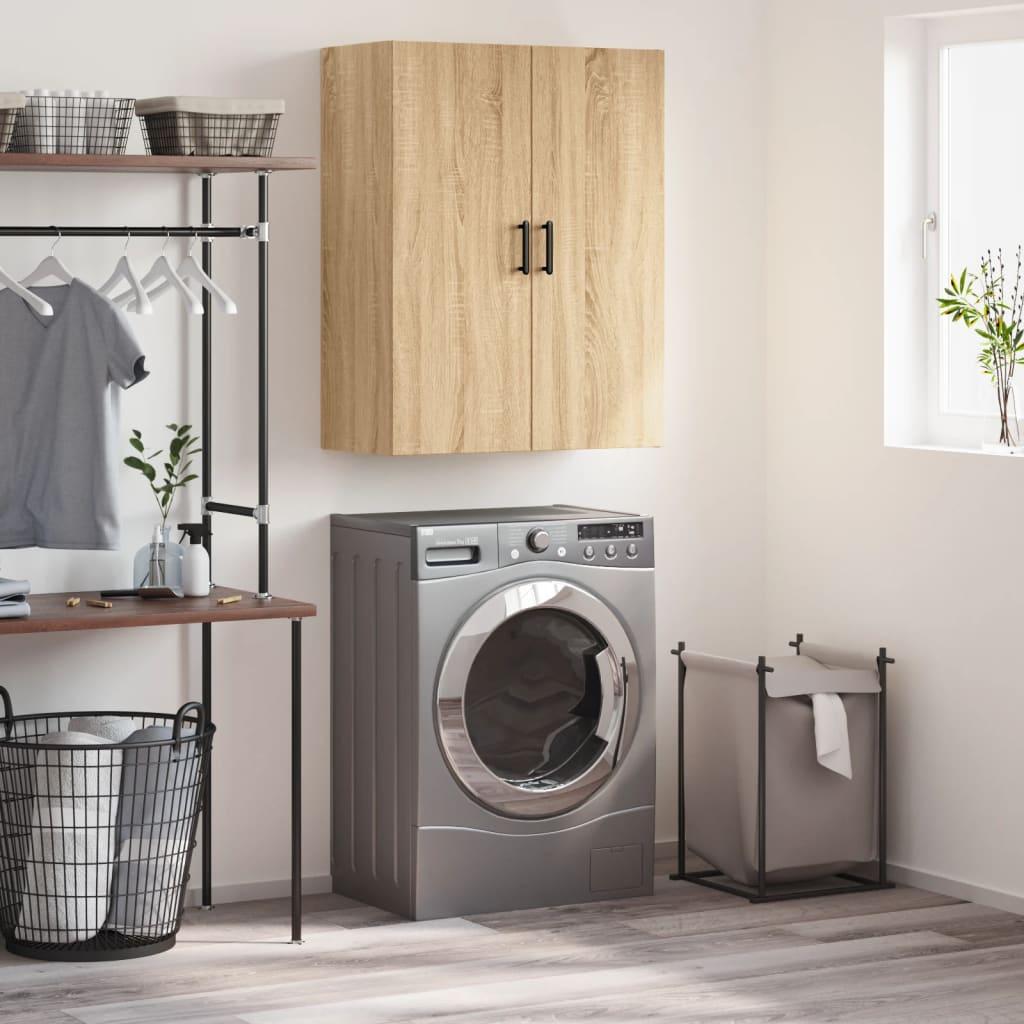 Væghængt skab 69,5x34x90 cm konstrueret træ sonoma-eg