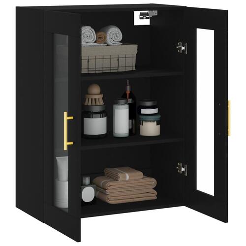Væghængt skab 69,5x34x90 cm sort