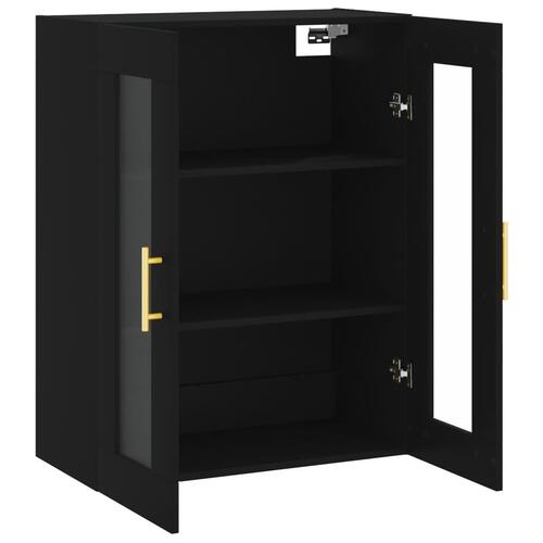 Væghængt skab 69,5x34x90 cm sort
