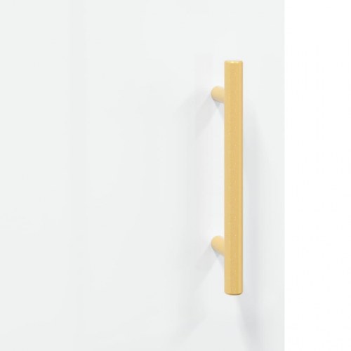 Væghængt skab 69,5x34x90 cm konstrueret træ hvid højglans