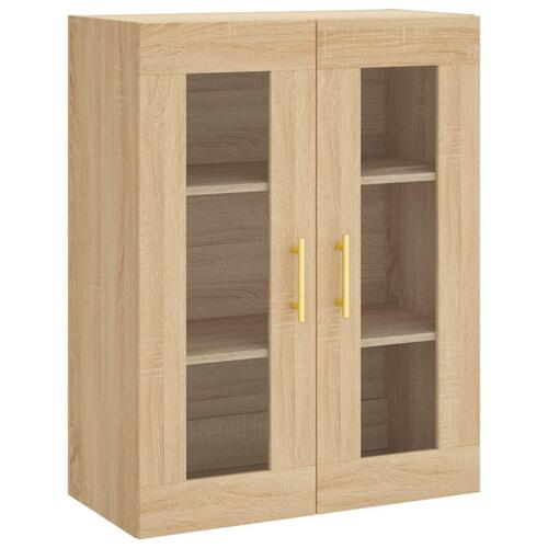 Væghængt skab 69,5x34x90 cm konstrueret træ sonoma-eg