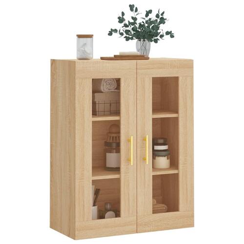 Væghængt skab 69,5x34x90 cm konstrueret træ sonoma-eg