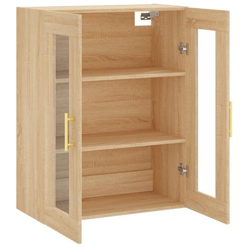 Væghængt skab 69,5x34x90 cm konstrueret træ sonoma-eg