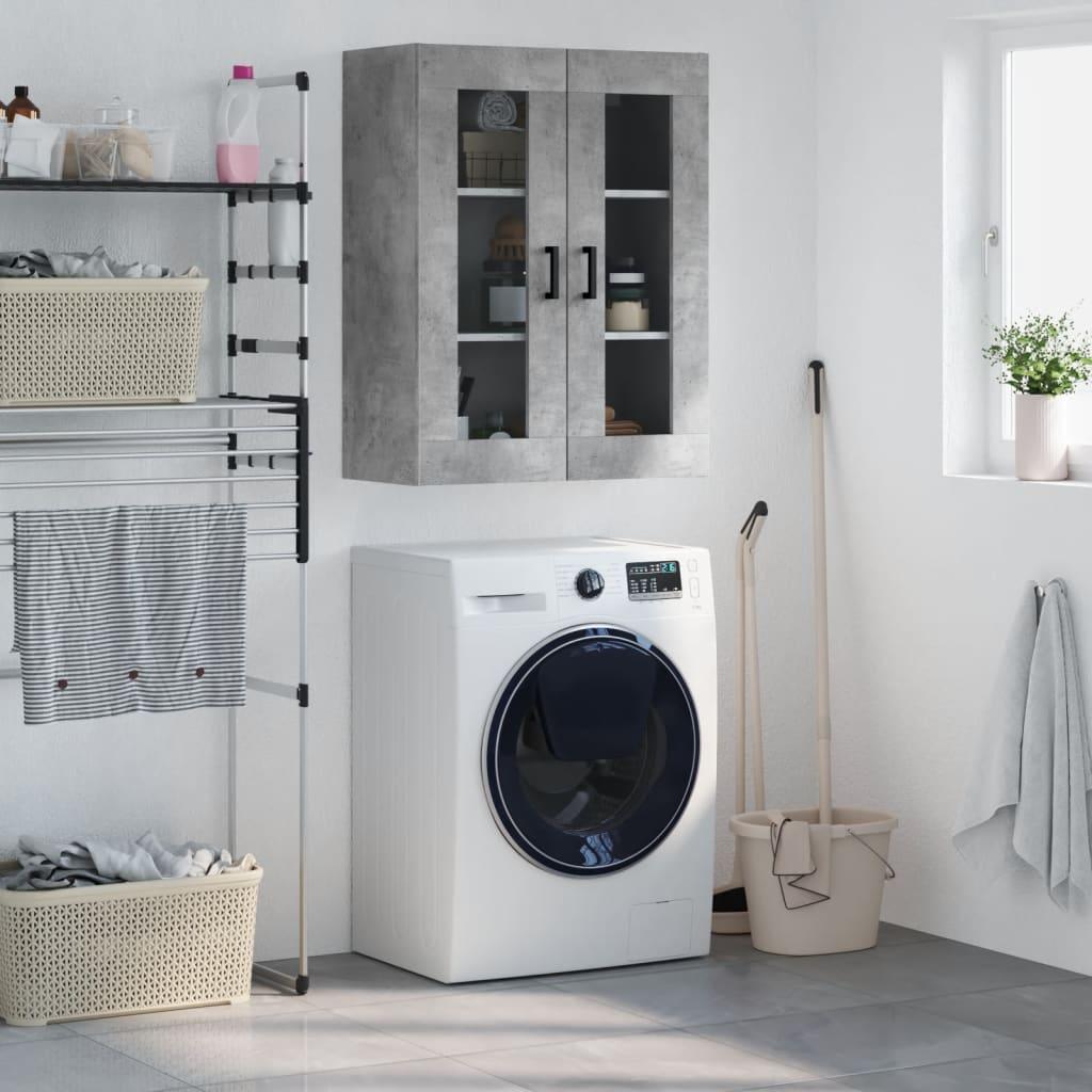 Væghængt skab 69,5x34x90 cm konstrueret træ betongrå billede