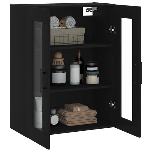 Væghængt skab 69,5x34x90 cm sort