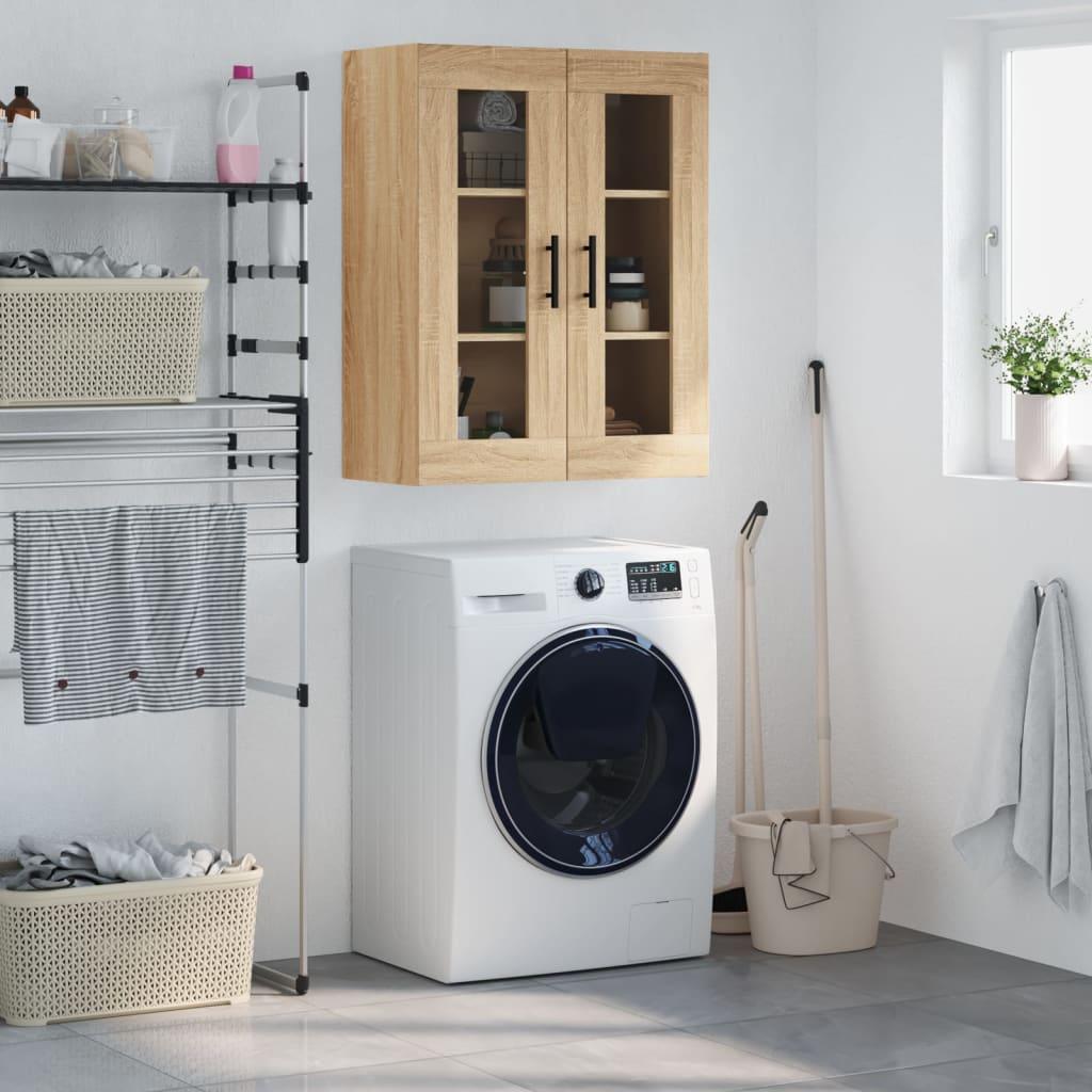 Væghængt skab 69,5x34x90 cm konstrueret træ sonoma-eg billede