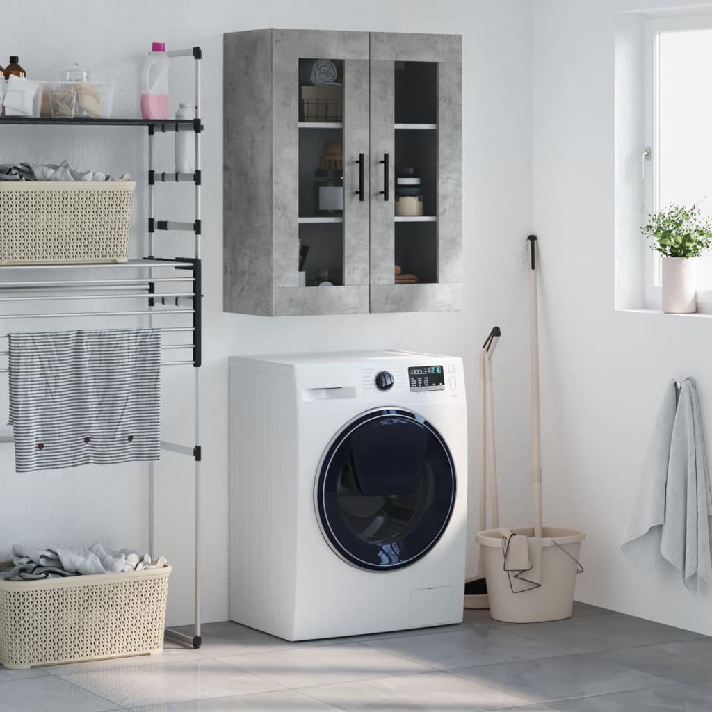 Væghængt skab 69,5x34x90 cm konstrueret træ betongrå billede