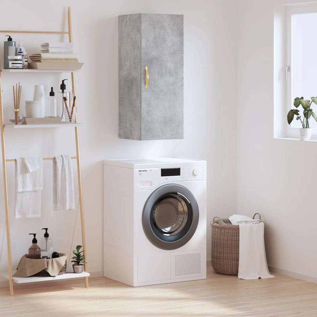 Vægskab 34,5x34x90 cm konstrueret træ betongrå billede