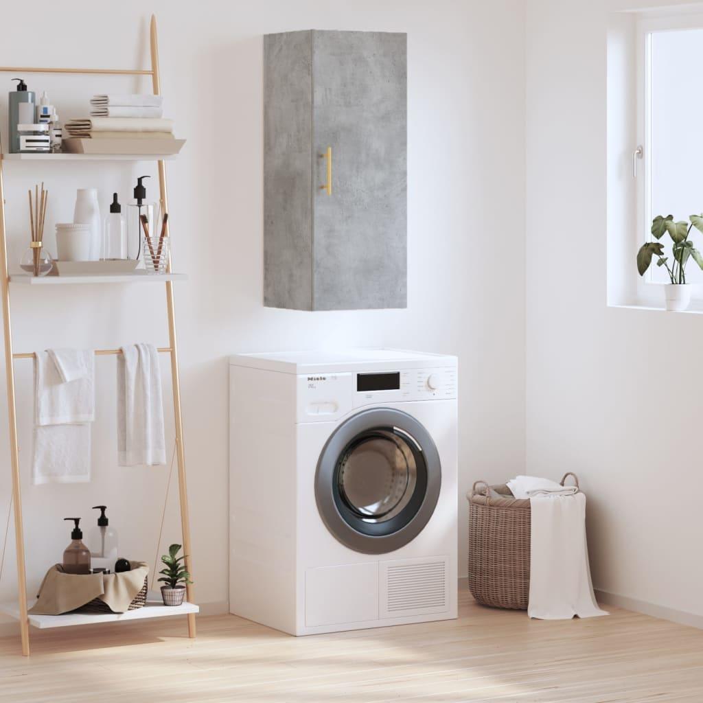 Vægskab 34,5x34x90 cm konstrueret træ betongrå billede