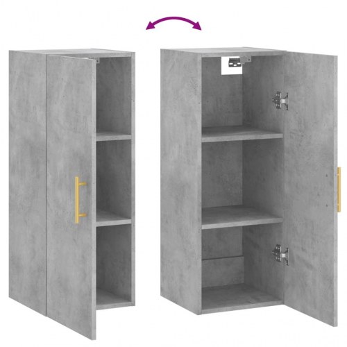Vægskab 34,5 x 34 x 90 cm i konstrueret træ - betongrå
