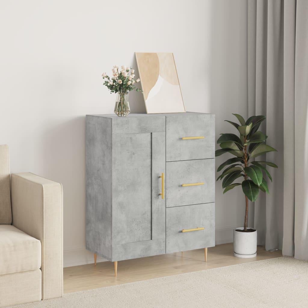 Skænk i konstrueret træ 69,5 × 34 × 90 cm - betongrå