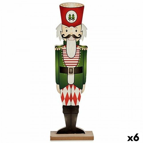 Julepynt nøddeknækker Krist+ - træ, hvid/sort/rød/grøn, 10 × 60 × 19 cm (6 stk)
