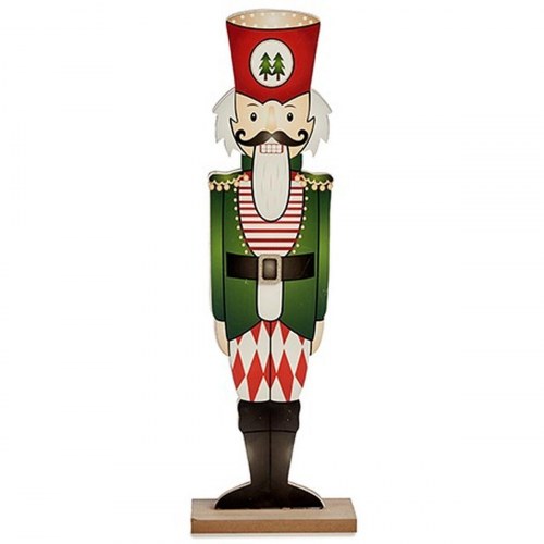 Julepynt nøddeknækker Krist+ - træ, hvid/sort/rød/grøn, 10 × 60 × 19 cm (6 stk)