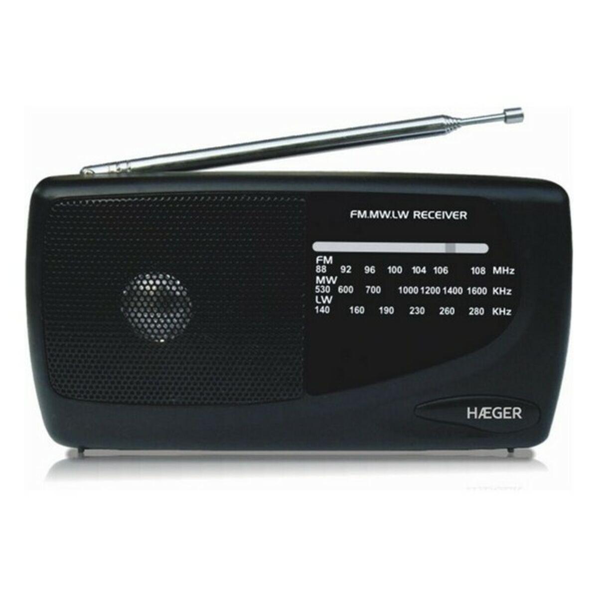 Haeger PR-TRI.002A bærbar radio AM/FM - sort