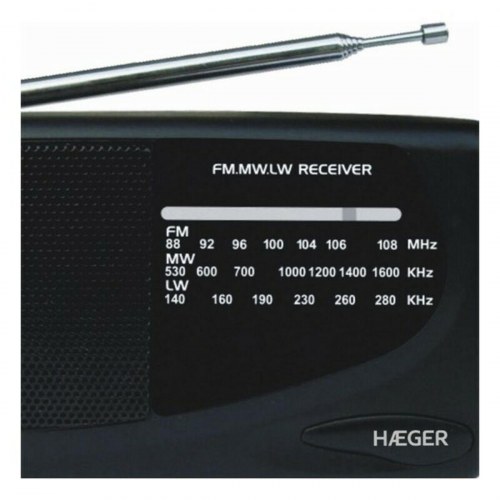 Haeger PR-TRI.002A bærbar radio AM/FM - sort