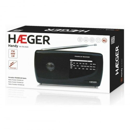 Haeger PR-TRI.002A bærbar radio AM/FM - sort