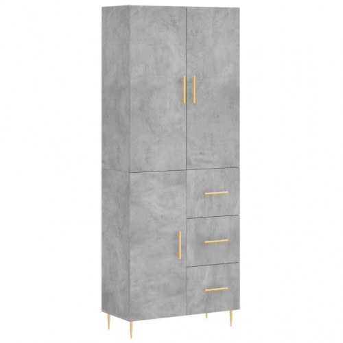 Højskab 69,5x34x180 cm konstrueret træ betongrå
