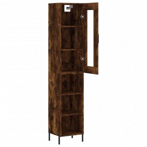 Skab 34,5x34x180 cm konstrueret træ røget egetræ