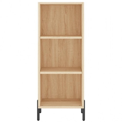 Højskab med glaslåge 34,5×34×180 cm - konstrueret træ i sonoma-eg
