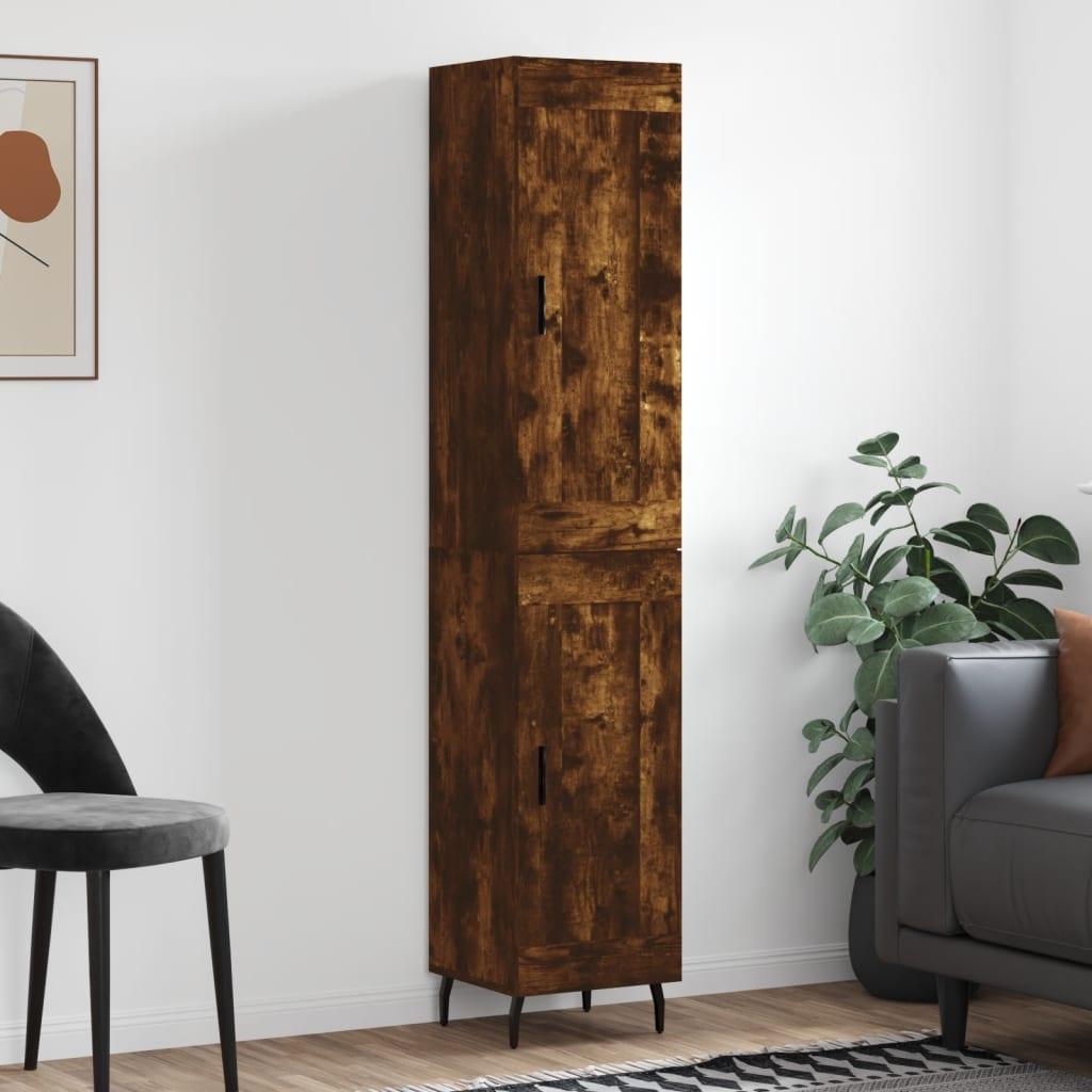 Skab 34,5x34x180 cm konstrueret træ røget egetræ