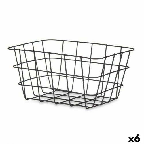 Kinvara multibrugskurv - sort metal, rektangulær 24,5 × 12 × 18 cm (6 stk.)