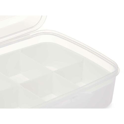 Kasse med rum Hvid Gennemsigtig Plastik 21,5 x 8,5 x 15 cm (12 enheder)