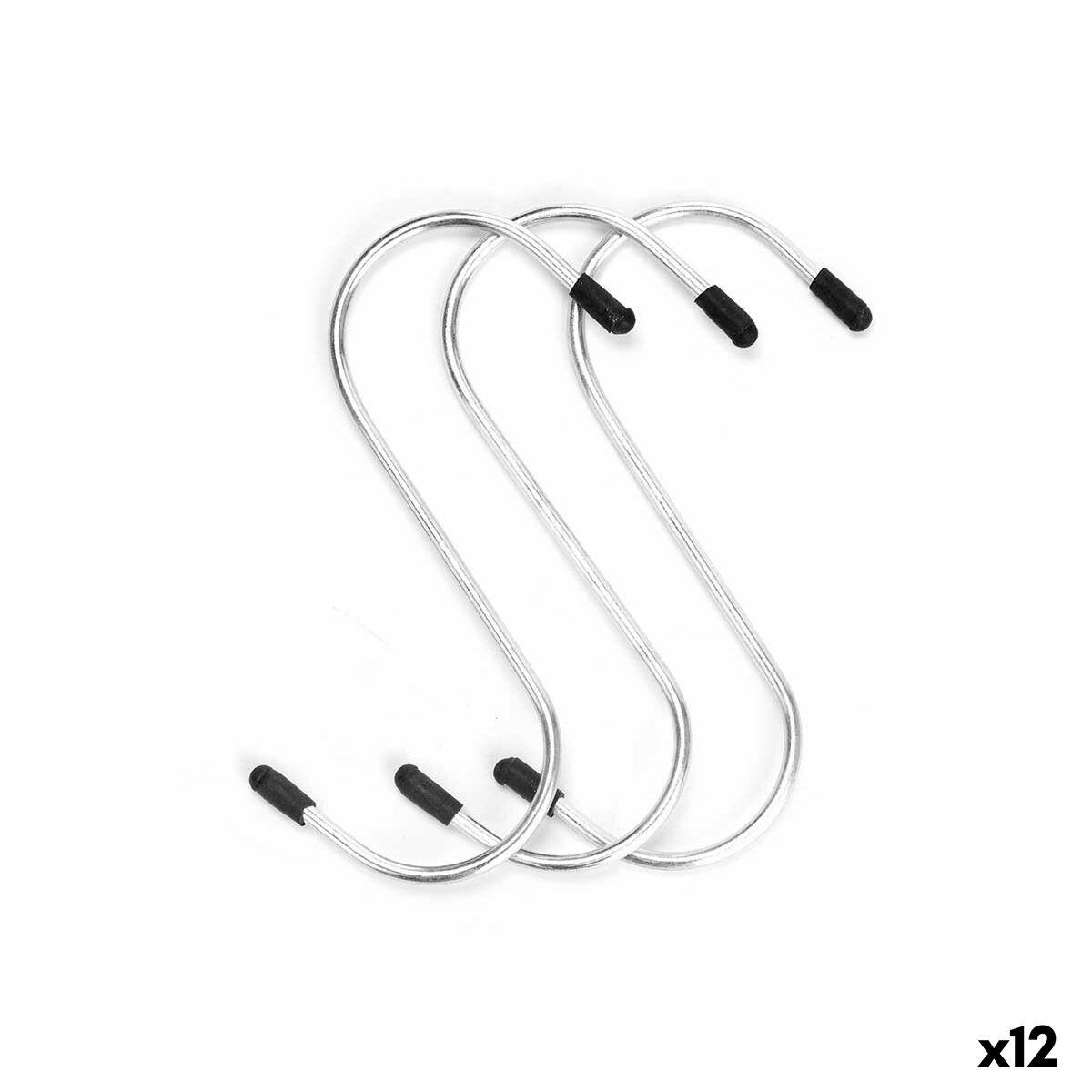 Krog til ophæng Kinvara 373 Sølvfarvet Metal 12 cm Sæt (12 enheder)