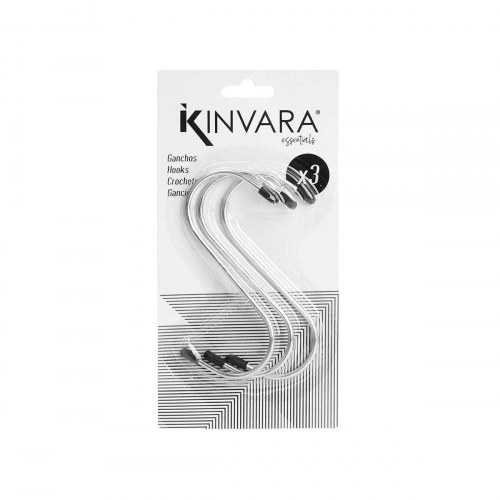Krog til ophæng Kinvara 373 Sølvfarvet Metal 12 cm Sæt (12 enheder)