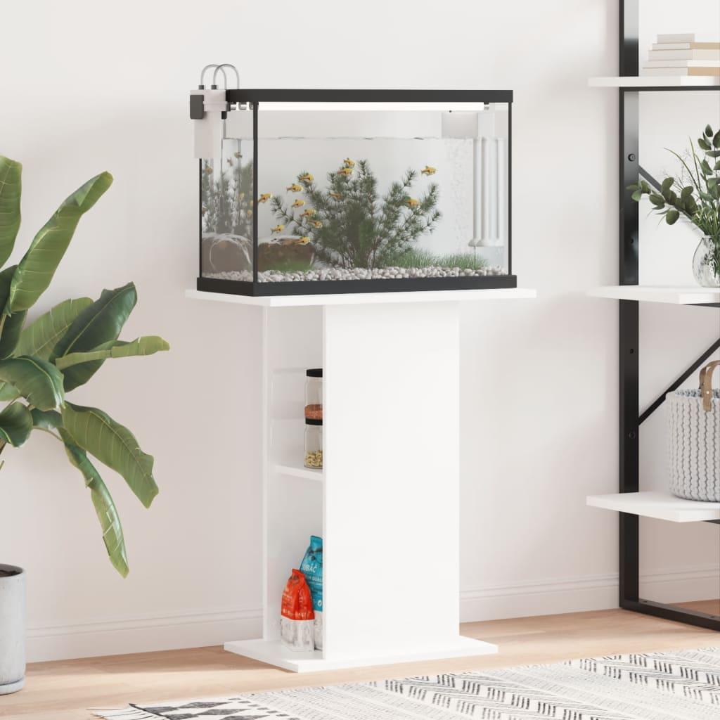 Akvariebord 60,5 × 36 × 72,5 cm - hvid højglans, konstrueret træ
