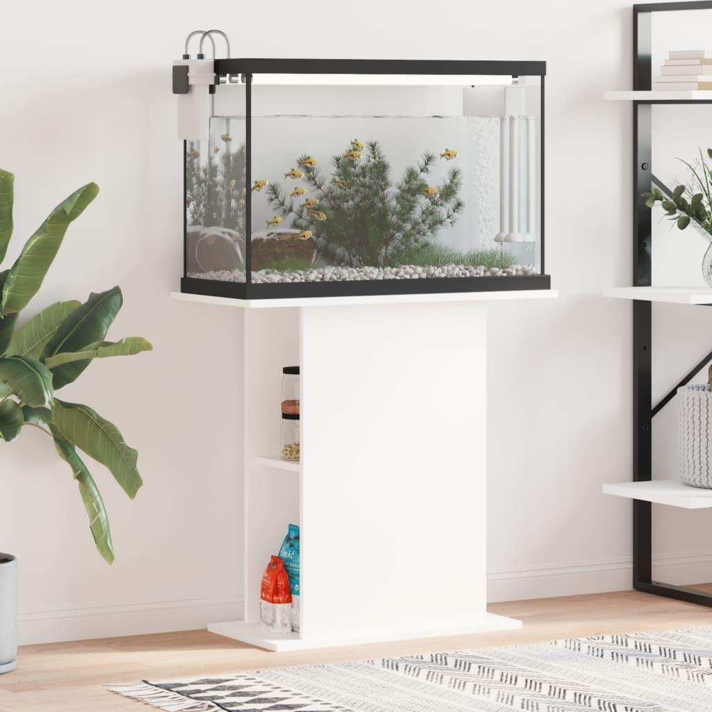 Akvariebord 75x36x72 5 Cm Konstrueret Træ Hvid