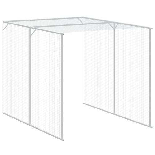 Hønsehus med løbegård 165x659x181 cm galvaniseret stål antracit