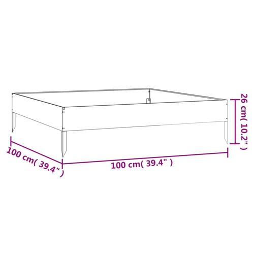 Højbed 100x100x26 cm cortenstål