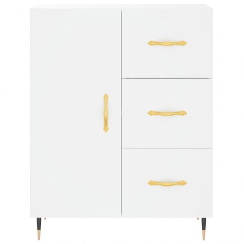 Højskab 69,5x34x180 cm konstrueret træ hvid