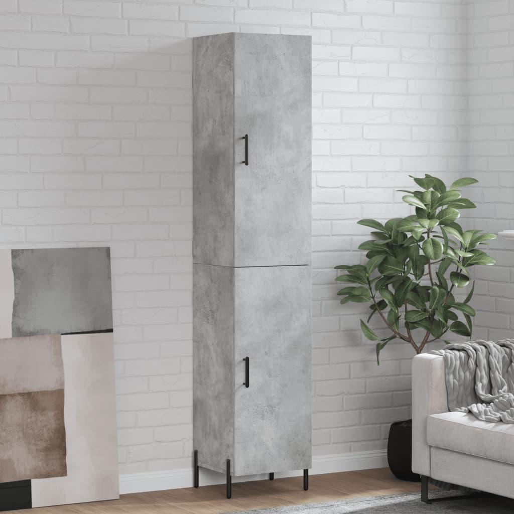 Højskab 34,5×34×180 cm i konstrueret træ - betongrå