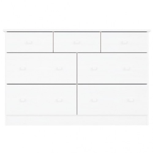 Kommode ALTA i massivt fyrretræ - hvid, 112 × 35 × 73 cm