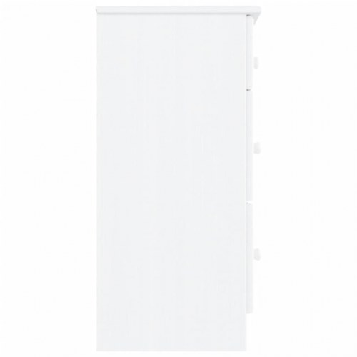 Kommode ALTA i massivt fyrretræ - hvid, 112 × 35 × 73 cm