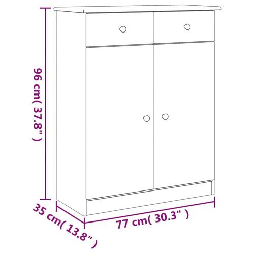 Sengebord ALTA 77x35x96 cm massivt fyrretræ hvid