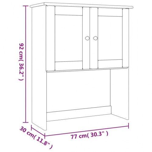 Skabstop til skænk ALTA 77×30×92 cm - massivt fyrretræ med glaslåger