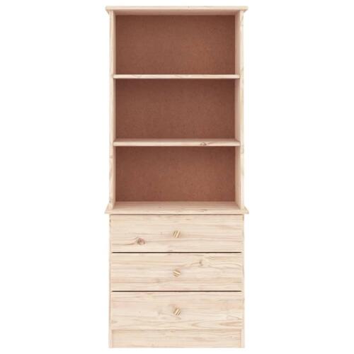 Bogreol med skuffer ALTA 60x35x142 cm massivt fyrretræ