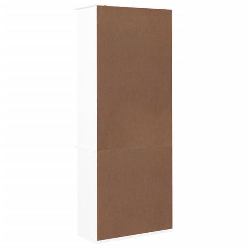 Bogreol med skufferALTA 77x35x186,5 cm massivt fyrretræ hvid
