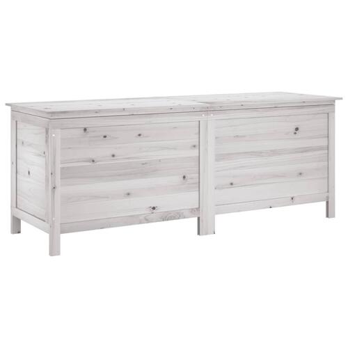 Opbevaringsboks til haven 150x50x56,5 cm massivt grantræ hvid