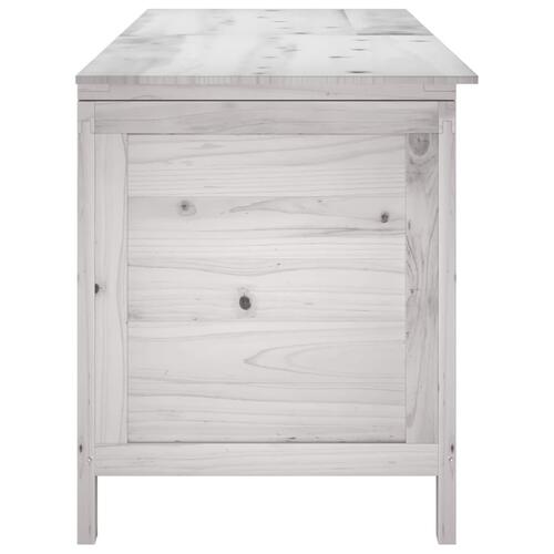 Opbevaringsboks til haven 150x50x56,5 cm massivt grantræ hvid